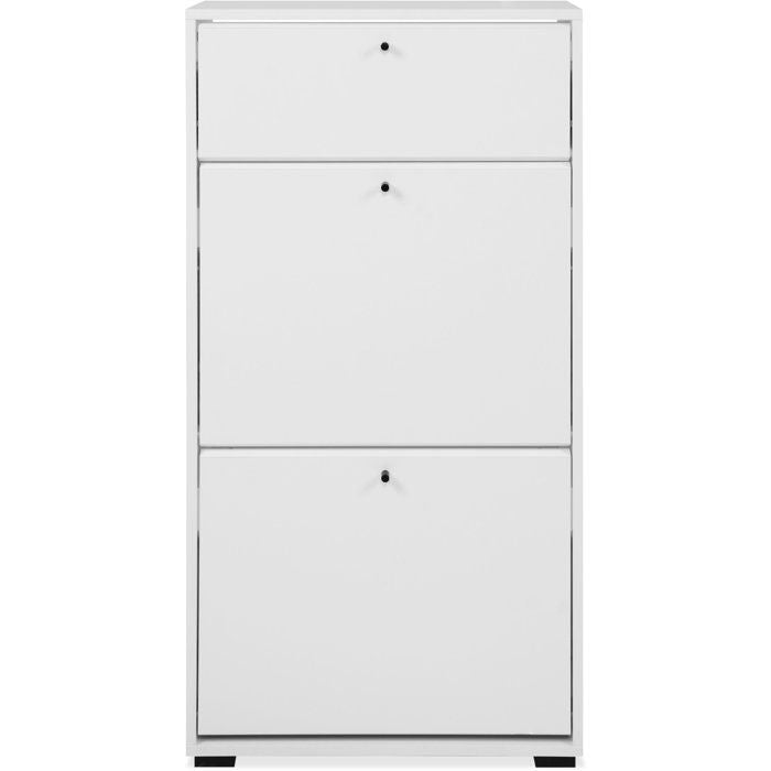 Shoe Cabinet - LÜNEBURG - White - 12 Pairs - 58 x 25 x 111 cm