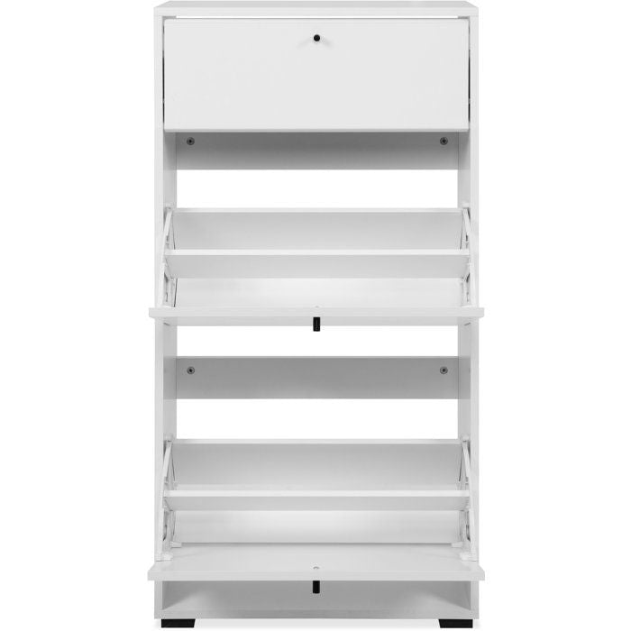 Shoe Cabinet - LÜNEBURG - White - 12 Pairs - 58 x 25 x 111 cm