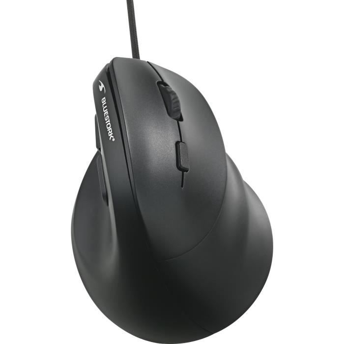 Bluestork Ergonomic Vertical Wired Mouse - ERGO LUMI WIRED - Black