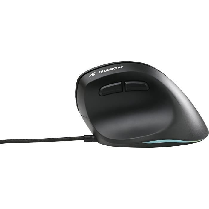 Bluestork Ergonomic Vertical Wired Mouse - ERGO LUMI WIRED - Black