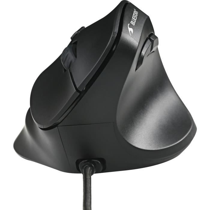 Bluestork Ergonomic Vertical Wired Mouse - ERGO LUMI WIRED - Black