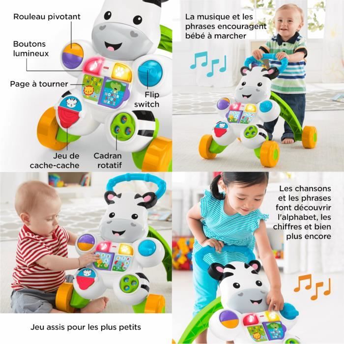 Fisher-Price My Talking Zebra Walker - Baby Walker - 6 months and up DLD96