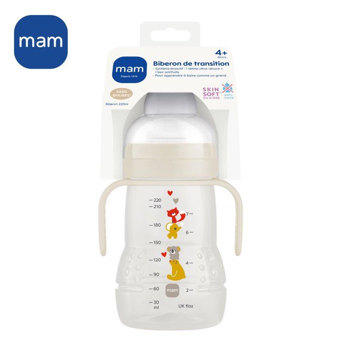 MAM Transition Bottle 220 ml Green Drop - 4 Months+