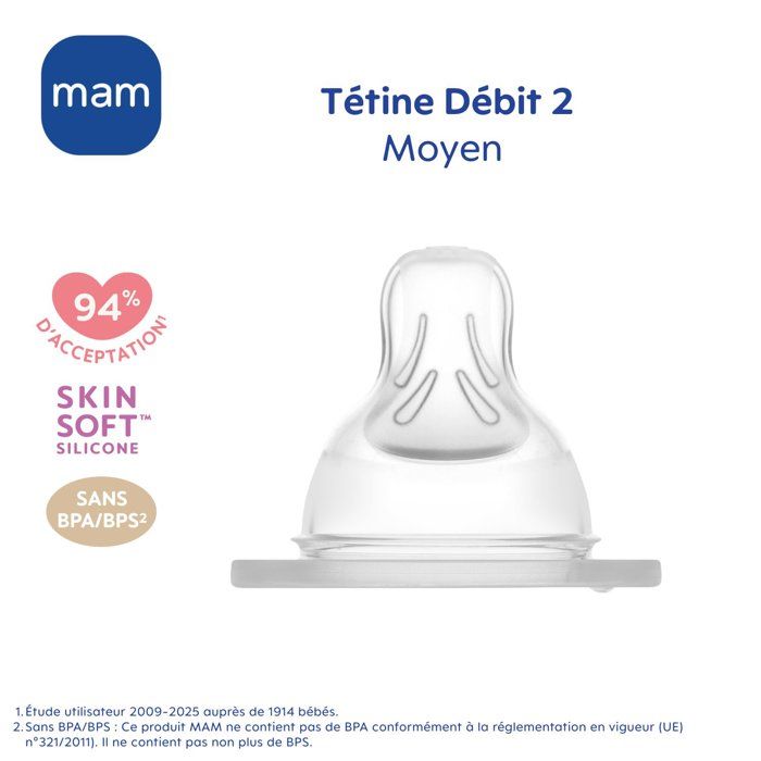 MAM Anatomical Silicone Teat for Babies - Soft and Breast-Like Design