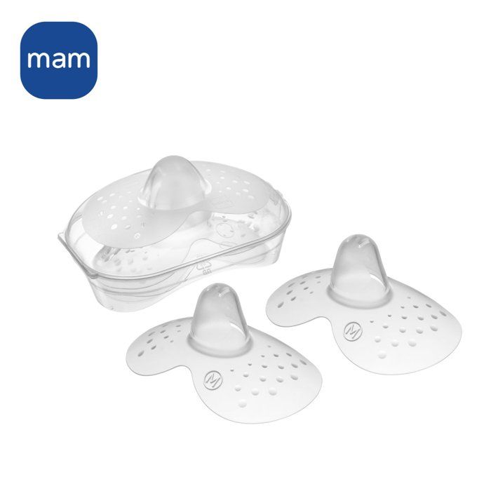 MAM Nipple Shield Size M - Silicone - Sterilizing Box X2