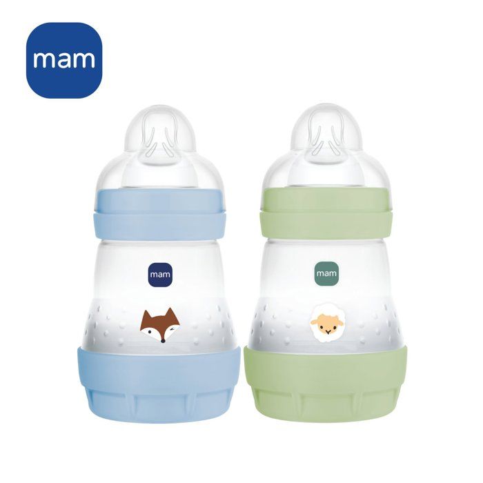 MAM Set of 2 Baby Bottles Easy Start 160 ml - Ocean + Sand