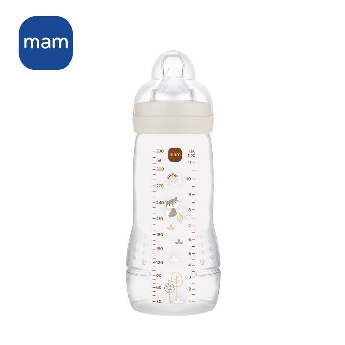 MAM Baby Bottle - Easy Active - 6+ Months - 330 ml - X-Flow Teat - Sand