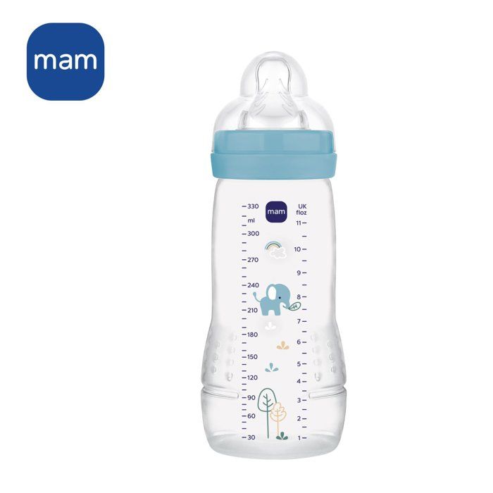 MAM BABY Baby Bottle - Easy Active - 330 ml - X-Flow Teat - 6+ months - Ocean