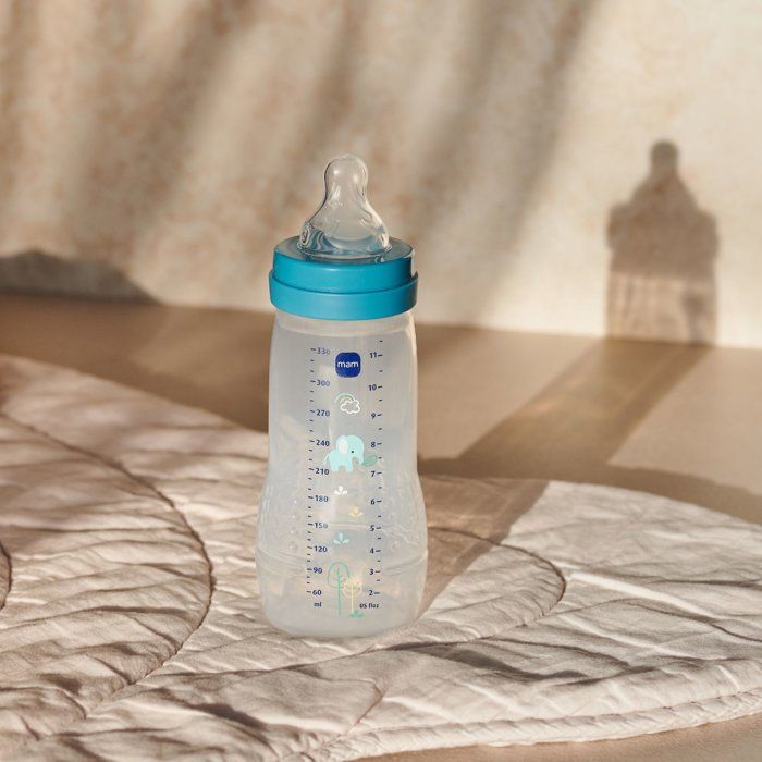 MAM BABY Baby Bottle - Easy Active - 330 ml - X-Flow Teat - 6+ months - Ocean