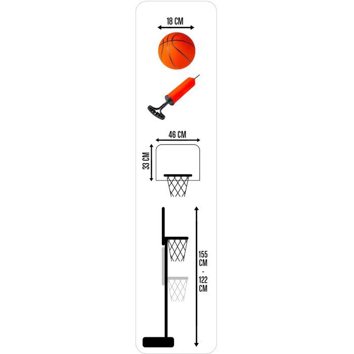 Children's Basketball Hoop MARVEL Adjustable Stand 122-155 cm