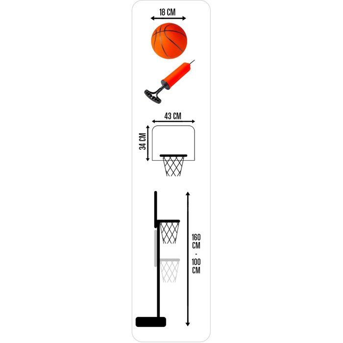 Basketball Hoop MARVEL Iron Man Adjustable 100-160 cm with Sounds and Lights
