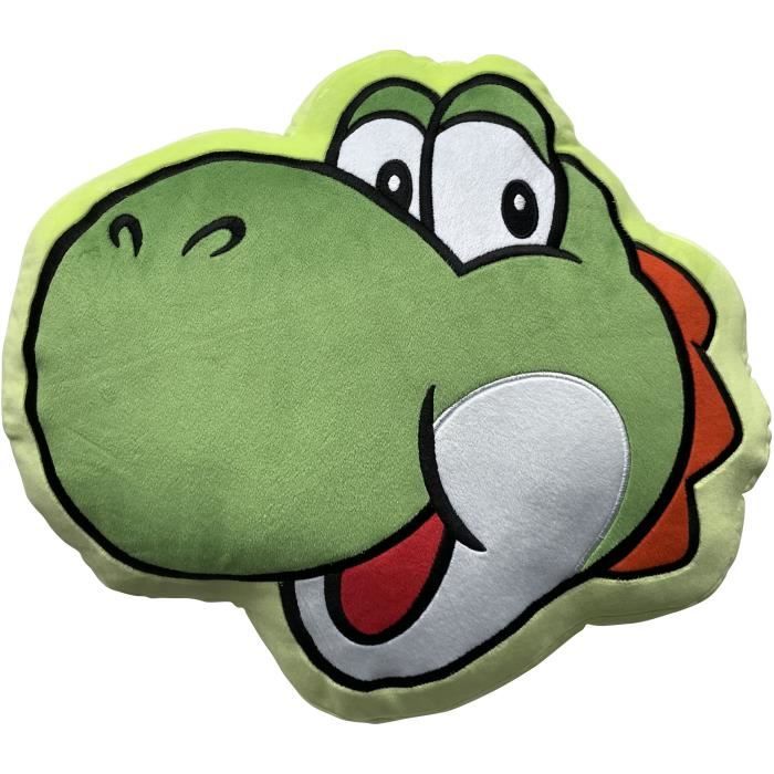 3D Cushion - MARIO BROS - Yoshi Face - Microfiber - 40 cm