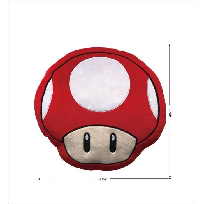 3D Cushion - MARIO BROS - Mushroom - Microfiber - 40 cm