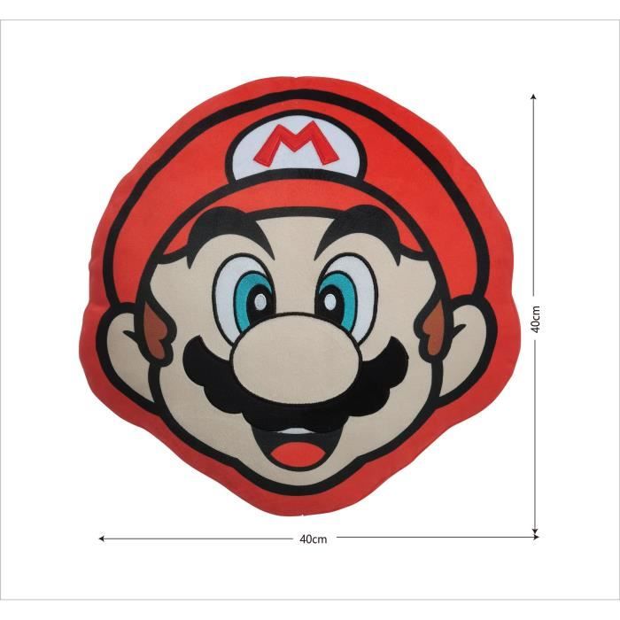 3D Cushion - MARIO BROS - Mario Face - Microfiber - 40 cm