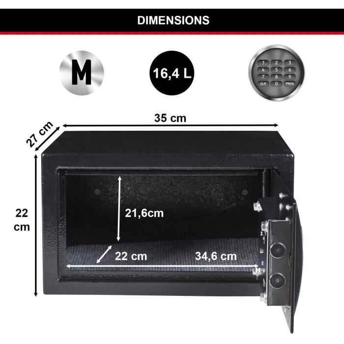 MASTER LOCK Medium Safe - 22.0 x 35.0 x 27 cm - Electronic Combination Lock
