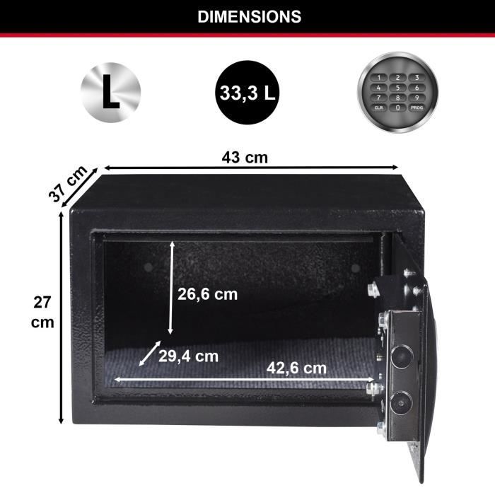 Master Lock Large Combination Safe - Programmable Electronic Lock - Black and Metallic Grey - Model X125ML