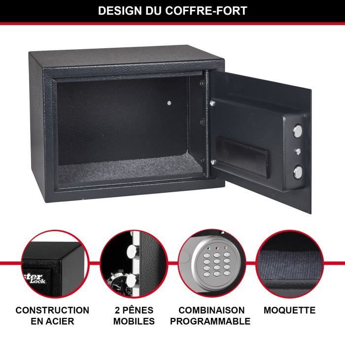 Master Lock Large Combination Safe - Programmable Electronic Lock - Black and Metallic Grey - Model X125ML