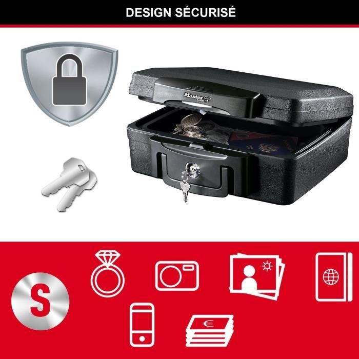 Master Lock Fireproof Safe - Waterproof with Key - 4.9 L - Model H0100EURHRO