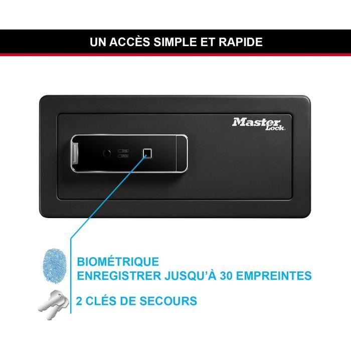 Master Lock LX110BEURHRO Biometric Safe - Black - 19.5 x 43 x 37 cm
