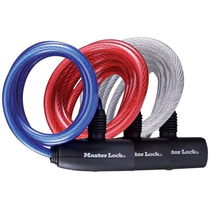 Masterlock Cable Lock 1.8 m x 8 mm - 8127EURDPRO - Twisted Steel - Blue