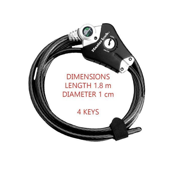 Master Lock Adjustable Anti-Theft Cable 30 cm to 1.8 m - 8417EURDPRO