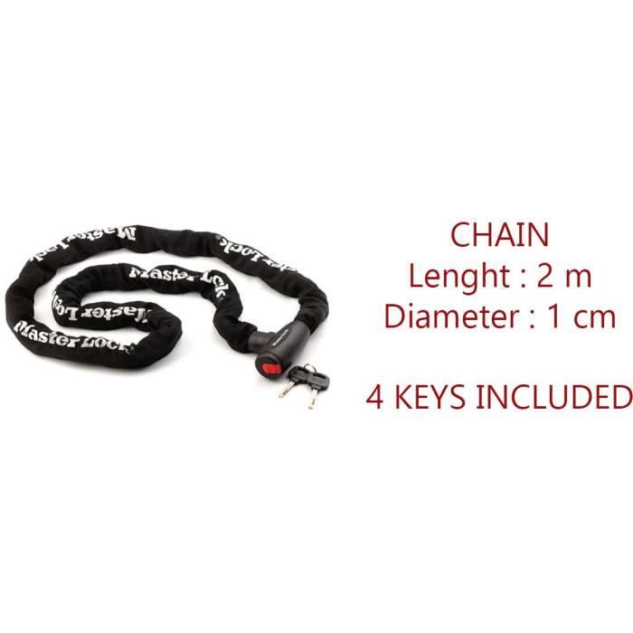 MASTER LOCK Motorcycle Anti-Theft Chain - 10 mm Hardened Steel, 2 m - 8292EURDPS