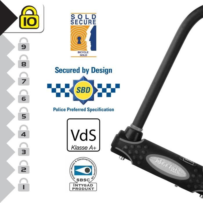 Master Lock U-lock with Steel Shackle, 11 cm, Sold Secure Gold, 8195EURDPRO