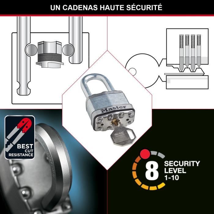 MASTER LOCK High Security Padlock - M1EURDLFCC - Keyed - Rolled Steel - Outdoor