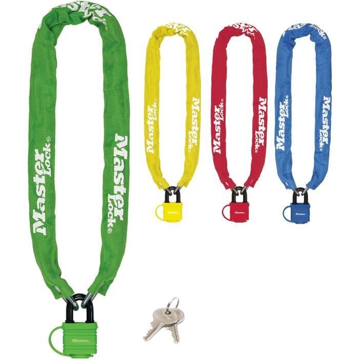 MASTER LOCK Bicycle Chain Lock, 90 cm, 6 mm Diameter, Keyed Lock