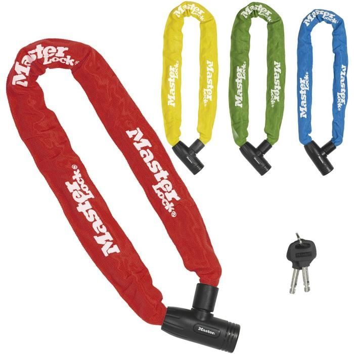 MASTER LOCK Bicycle Chain Lock, 90 cm, 8 mm Diameter, Keyed Lock