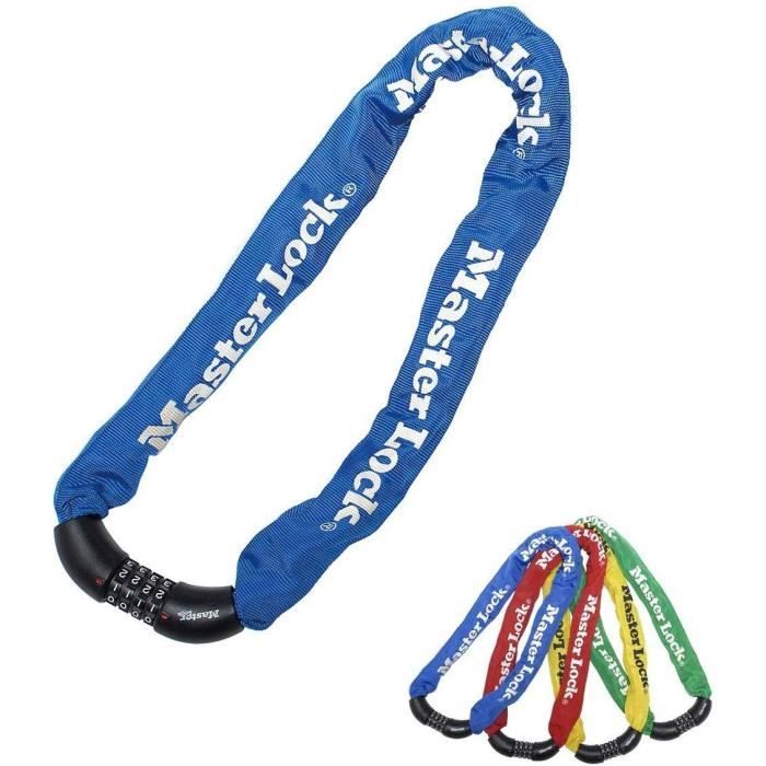 MASTER LOCK Bicycle Chain Lock, 90 cm x 8 mm, High Security, Combination Lock