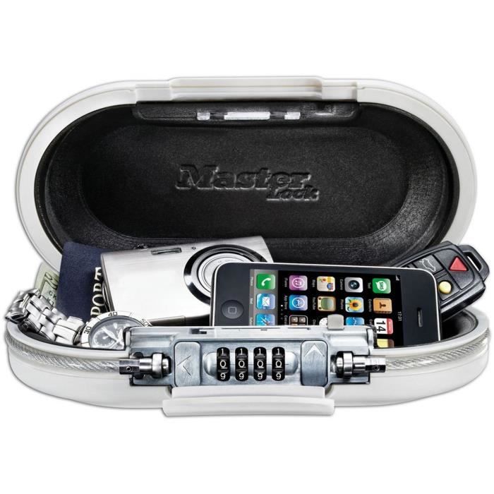 Mini Portable Safe - MASTER LOCK - 5900EURDWHT - With Cable - Combination Lock - White