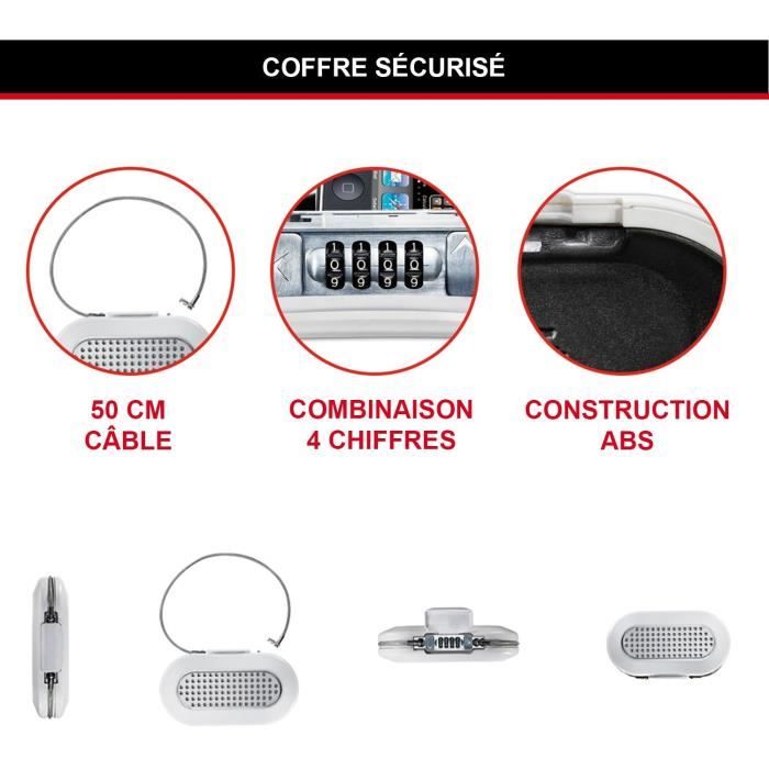 Mini Portable Safe - MASTER LOCK - 5900EURDWHT - With Cable - Combination Lock - White