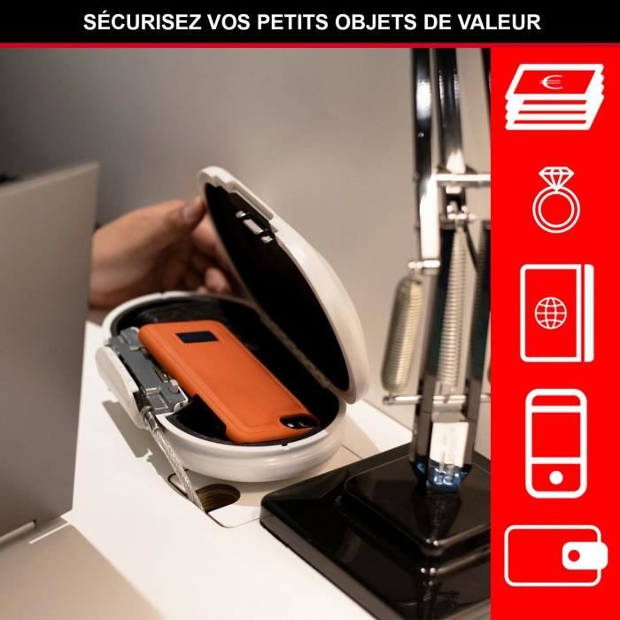 Mini Portable Safe - MASTER LOCK - 5900EURDWHT - With Cable - Combination Lock - White