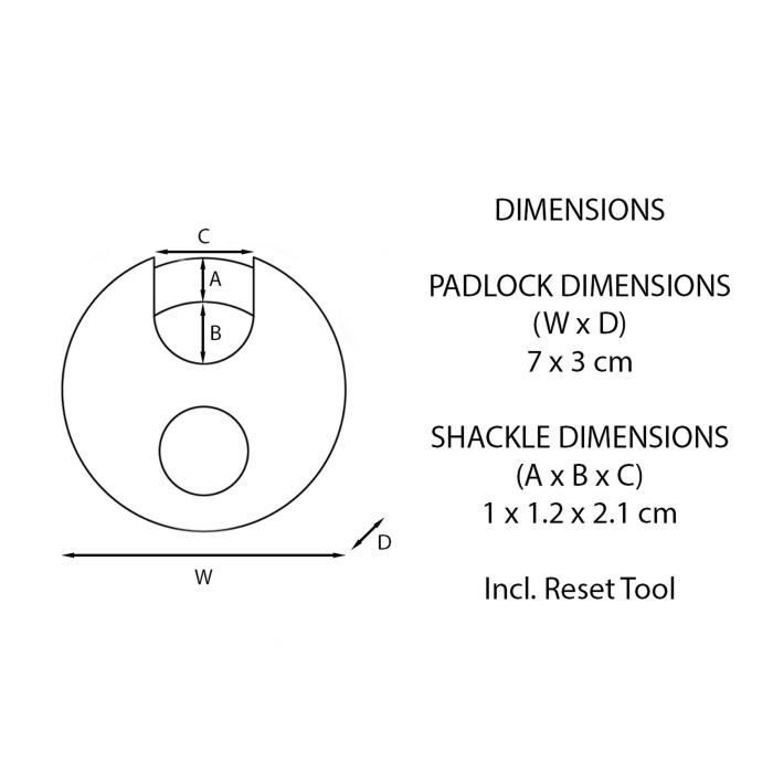 MASTER LOCK Disc Padlock - M40EURDNUM - 70 mm - Stainless Steel - Excell