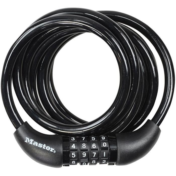 MASTER LOCK Bike Lock - Twisted Cable, 1.8 m, Programmable Combination - 8221EURDPRO