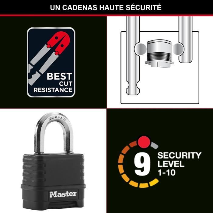 MASTER LOCK Combination Padlock - M178EURD - Excell - Zinc - 57 mm - Black