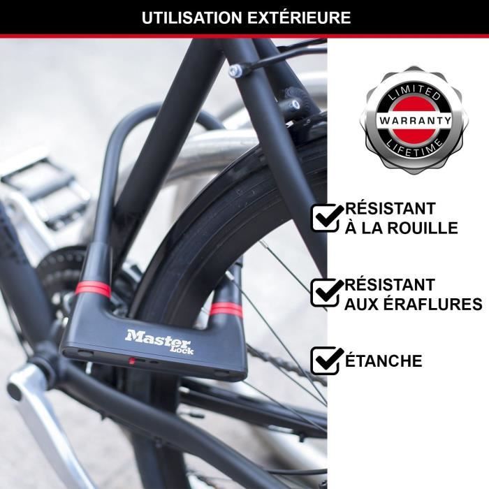MASTER LOCK U-Lock Bicycle Lock - Hardened Steel, Keyed - 8279EURDPRO