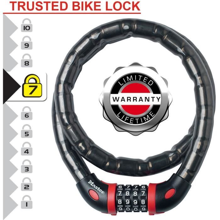 Master Lock Bicycle Anti-Theft Cable - 8226EURDPRO - Ideal for Bicycles and Equipment