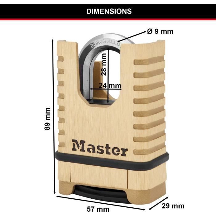 MASTER LOCK High Security Solid Brass Padlock - M1177EURDCC - Combination Lock