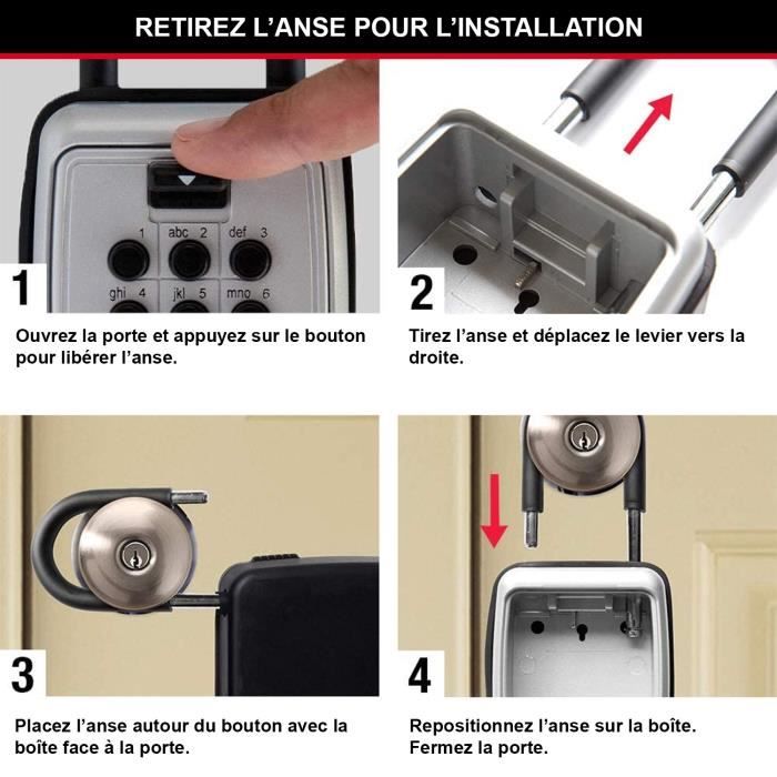 Master Lock Secure Key Box - Push Buttons - With Handle - Select Access - Model 5422EURD