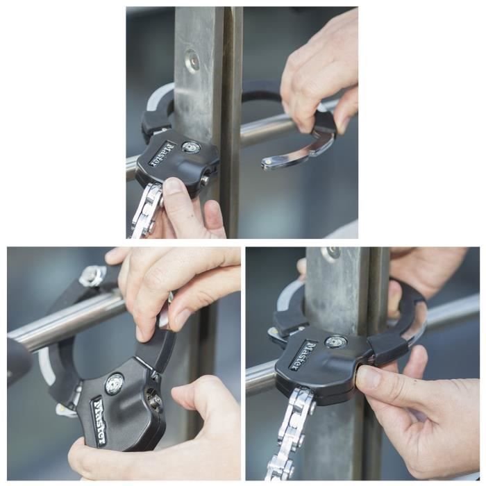 Masterlock Anti-Theft Handcuffs, 7.6 cm Diameter, 1 Link