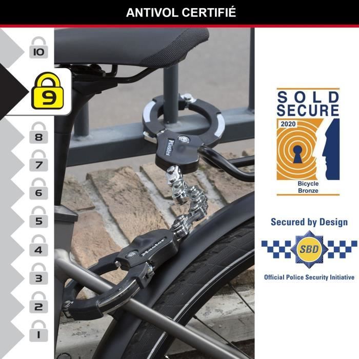 Masterlock Anti-Theft Handcuffs, Chrome Steel, 7.6 cm Diameter