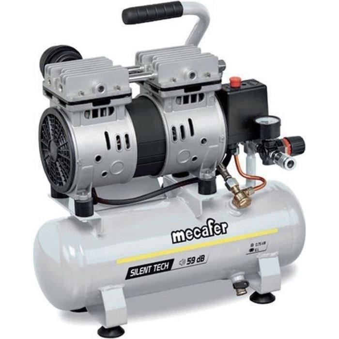 MECAFER Silent Compressor - 6 L - 0.5HP - Grey