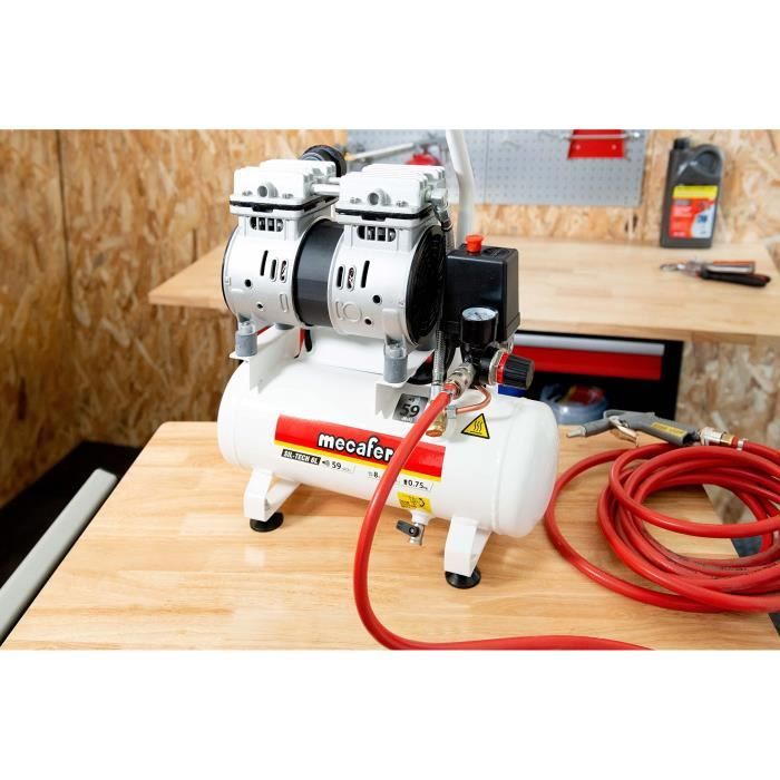 MECAFER Silent Compressor - 6 L - 0.5HP - Grey
