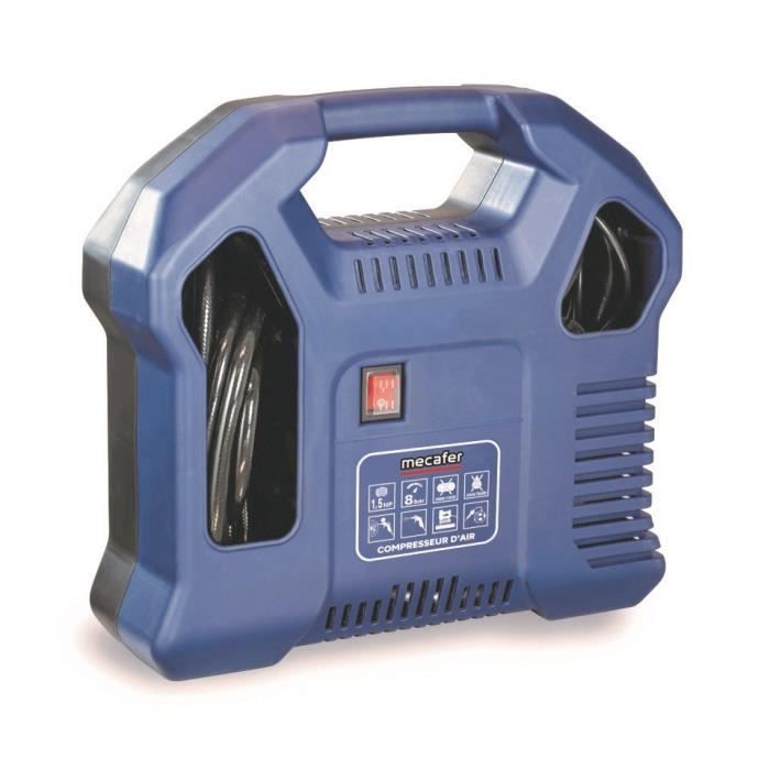 MECAFER Tankless Compressor - 425792 - Blue - 1.5 HP - Max Pressure 8 Bar