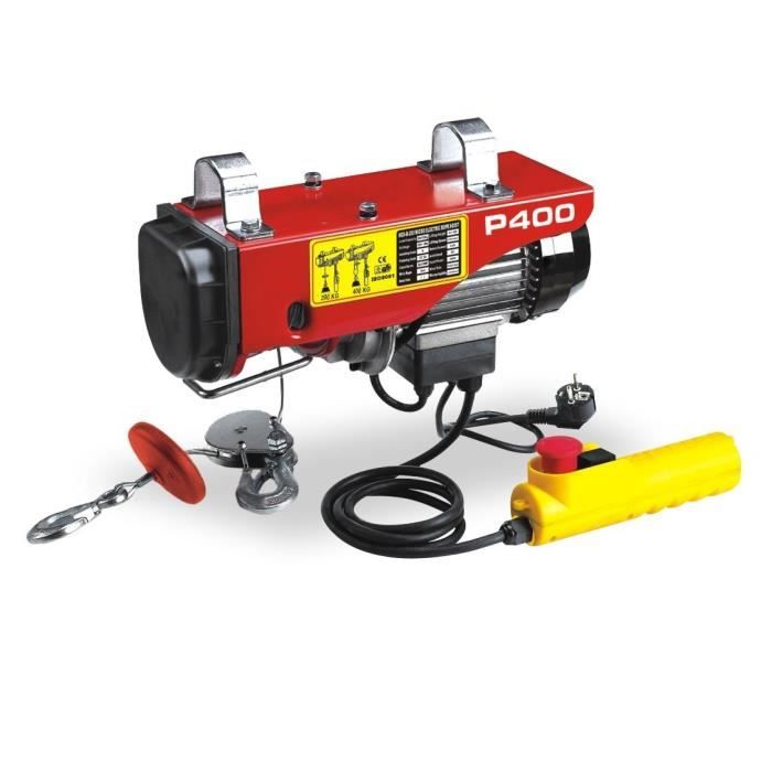 MECAFER Electric Hoist 400 kg with Remote Control and Pulley Block