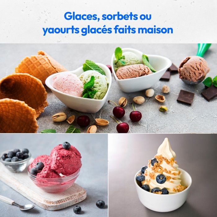 MEDION Ice Cream Maker with Compressor - 1 L Capacity - Ideal for Ice Cream, Frozen Yogurt & Sorbet