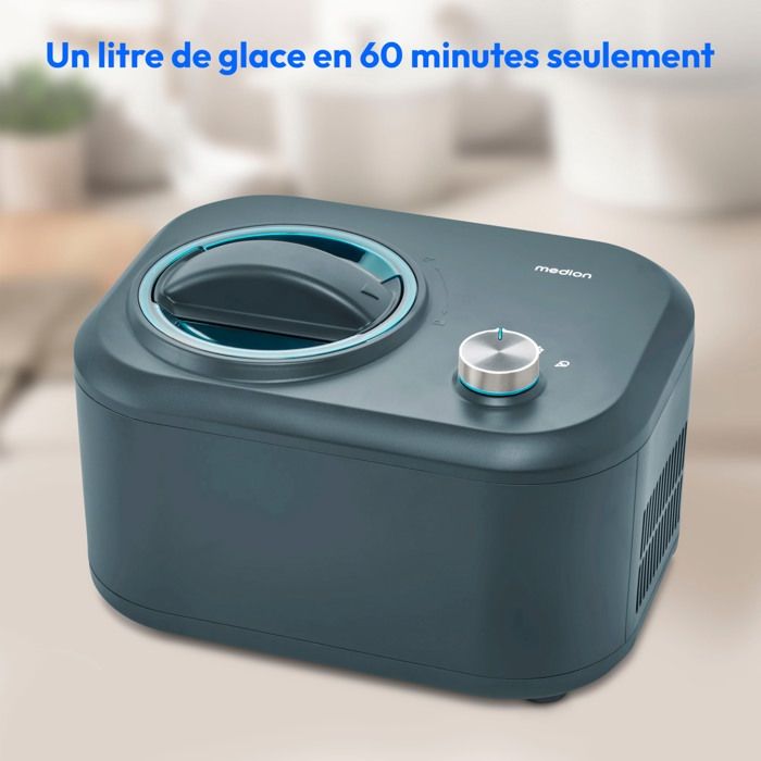 MEDION Ice Cream Maker with Compressor - 1 L Capacity - Ideal for Ice Cream, Frozen Yogurt & Sorbet