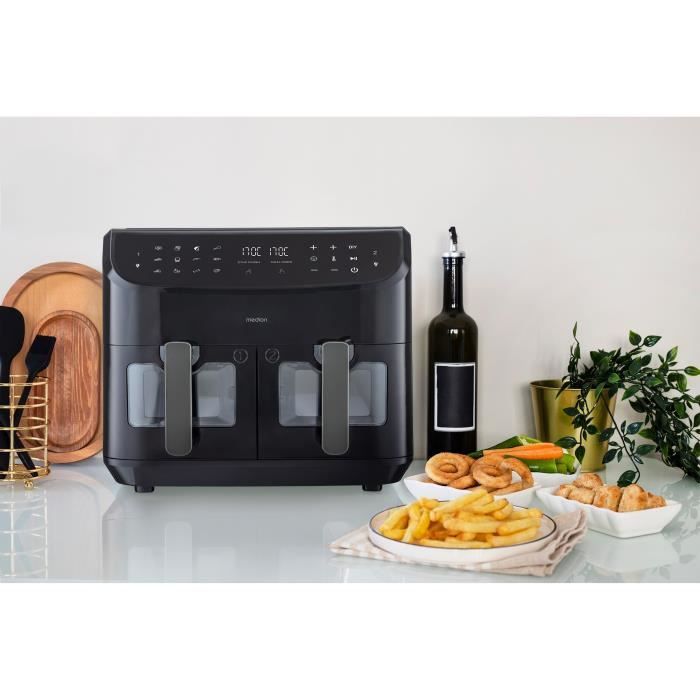 MEDION Air Fryer P20 XXL Twin - 2600W - 2 Baskets - 9 Programs